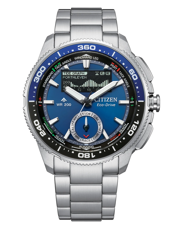 Citizen Promaster Marine WaveTracker Eco-Drive Yacht Timer 42 mm Blue Dial Bracelet Watch [JV3006-50L]