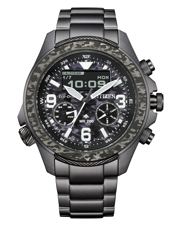 Citizen Promaster Land U822 Limited Edition Eco-Drive 43.9 mm Black Camouflage Dial Bracelet Watch [JV1008-63E]