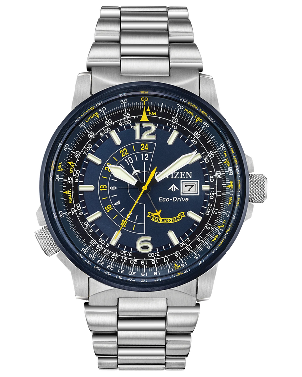 Citizen Promaster Nighthawk Blue Angels GMT Eco-Drive 42 mm Blue Dial Bracelet Watch [BJ7006-56L]