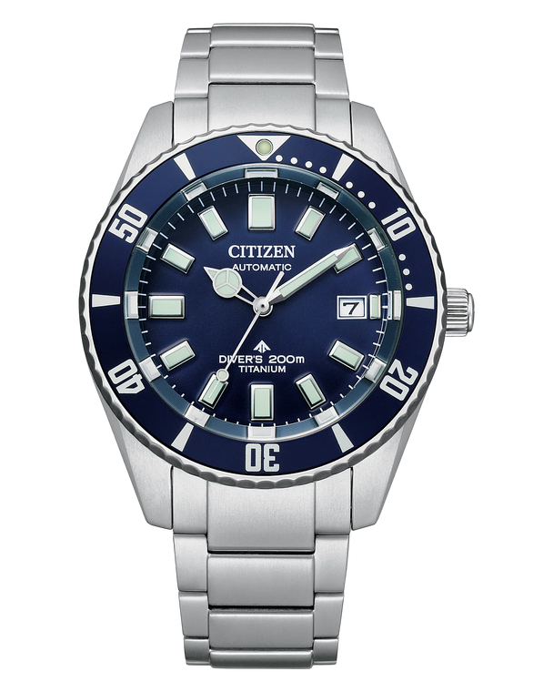 Citizen Promaster Mechanical Diver 200M Automatic Fujitsubo Blue Dial Super Titanium™ 41 mm Bracelet Watch [NB6021-68L]