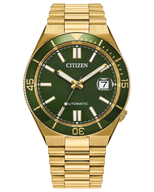 Citizen TSUYOSA Shore 40 mm Automatic Green Dial Gold-Tone Bracelet [NJ0232-53X]