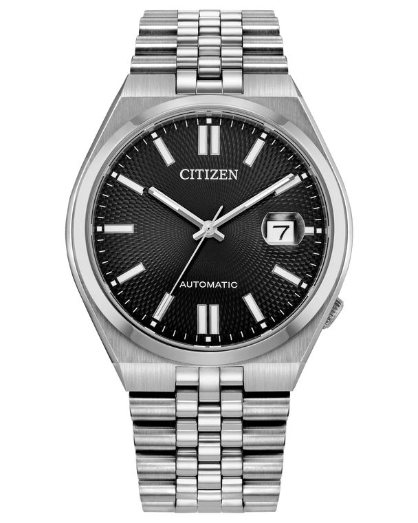 Citizen TSUYOSA 60 Automatic 40 mm Black Guilloché Dial Stainless Steel Bracelet [NK0020-55E]