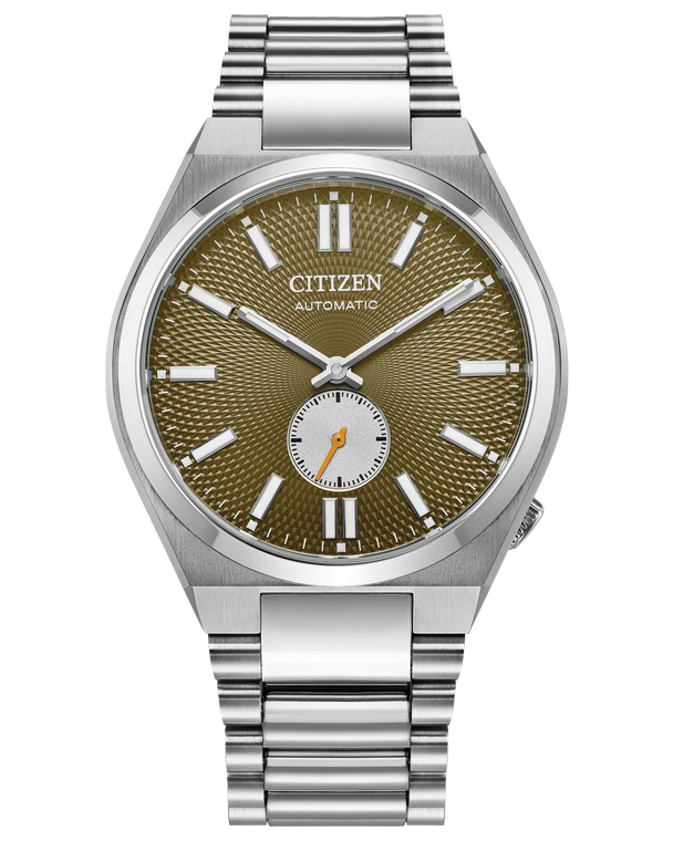 Citizen TSUYOSA Small Second Automatic 40 mm Textured Green Dial Stainless Steel Bracelet [NK5010-51X]