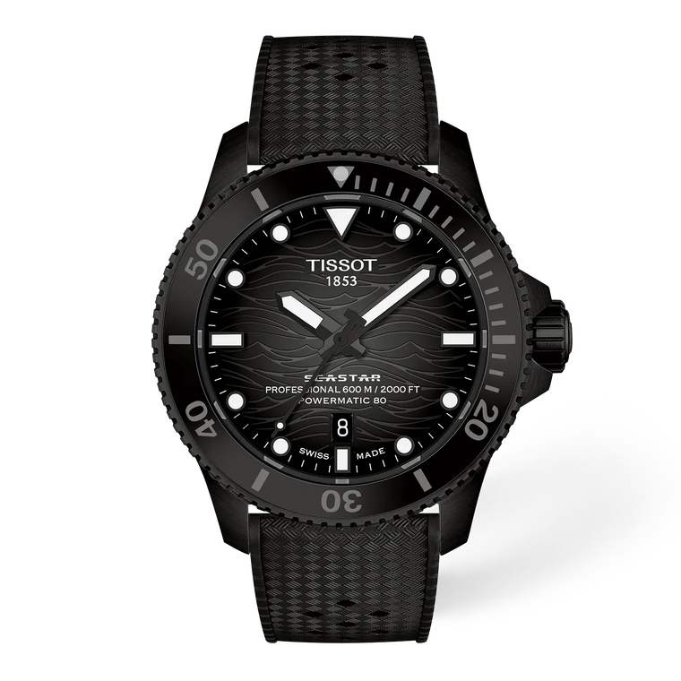 Tissot Seastar 2000 Professional Powermatic 80 44 mm Black Gradient Dial Black PVD Case Rubber Strap [T120.907.37.051.00]