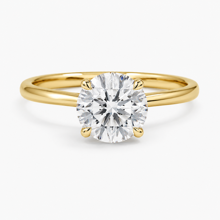 VERA Diamonds 2.05 Carat Round Brilliant Hidden Halo Lab-Created Diamond Engagement Ring in 14K Yellow Gold [510072725]