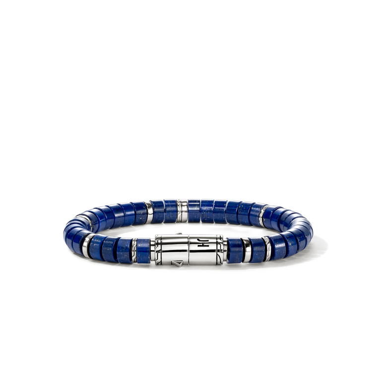 John Hardy Heishi Lapis Lazuli Beaded Bracelet 8mm Sterling Silver [BUS290131LPZ]