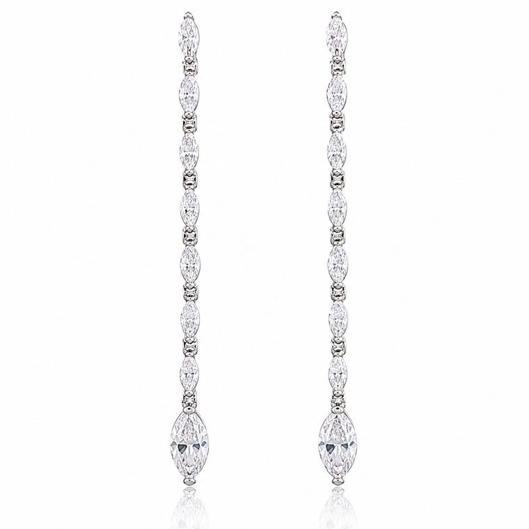 VERA Cascade™ Marquise Diamond Drop Earrings 5.67 Carats 14K Gold
