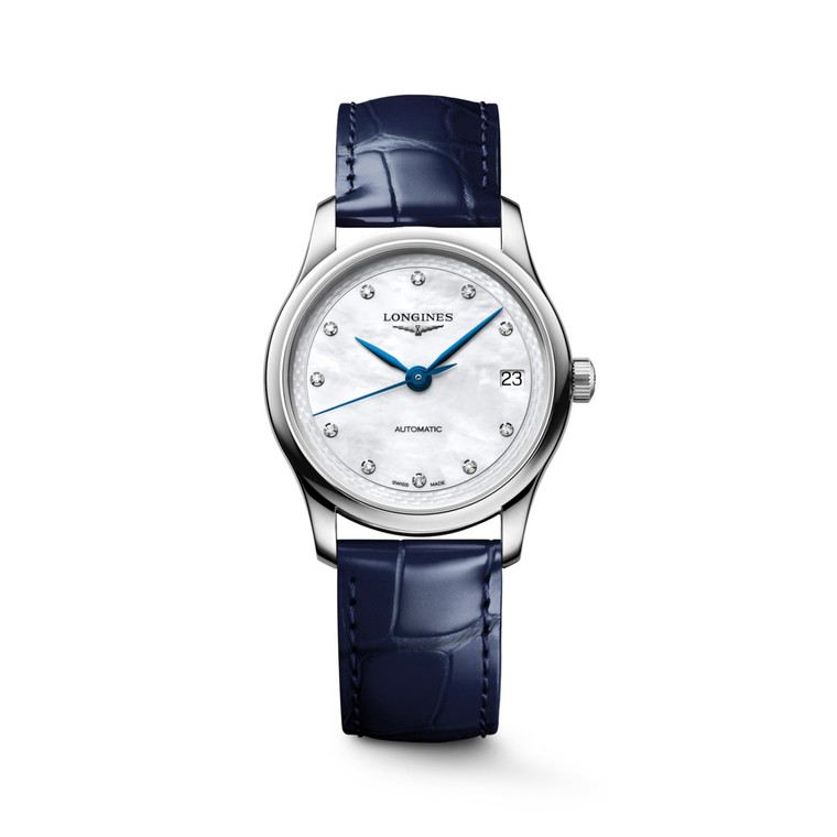 Longines Master Collection L2.450.4.87.2 34mm automatic watch with white mother-of-pearl dial and stainless steel bracelet