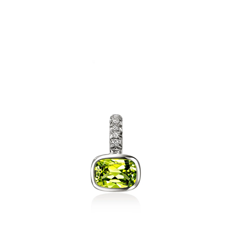 John Hardy Heishi Gem Charm Sterling Silver with Peridot & Diamonds [HBS973361PEDI]