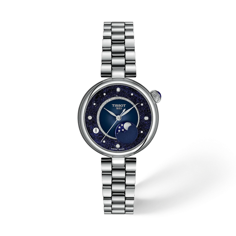 Tissot Desir Moonphase Quartz 29.6 mm Blue Diamond Dial Bracelet [T152.223.11.496.00]