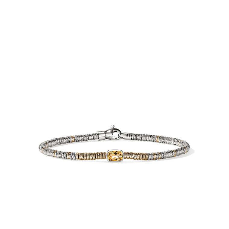John Hardy Heishi Gem Bracelet 14K Yellow Gold, Sterling Silver & Orange Citrine 2.5 mm [BUZZS290151CI]