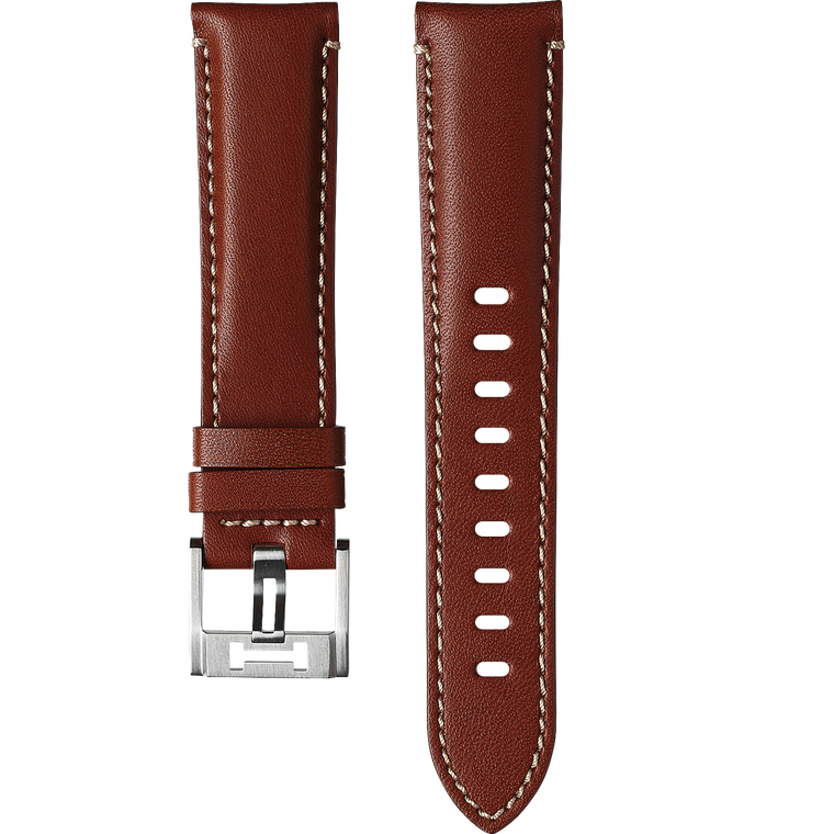 22mm Brown Leather Strap for Hamilton Khaki Aviation X-Wind GMT Chrono Quartz H77922541 H6007791001