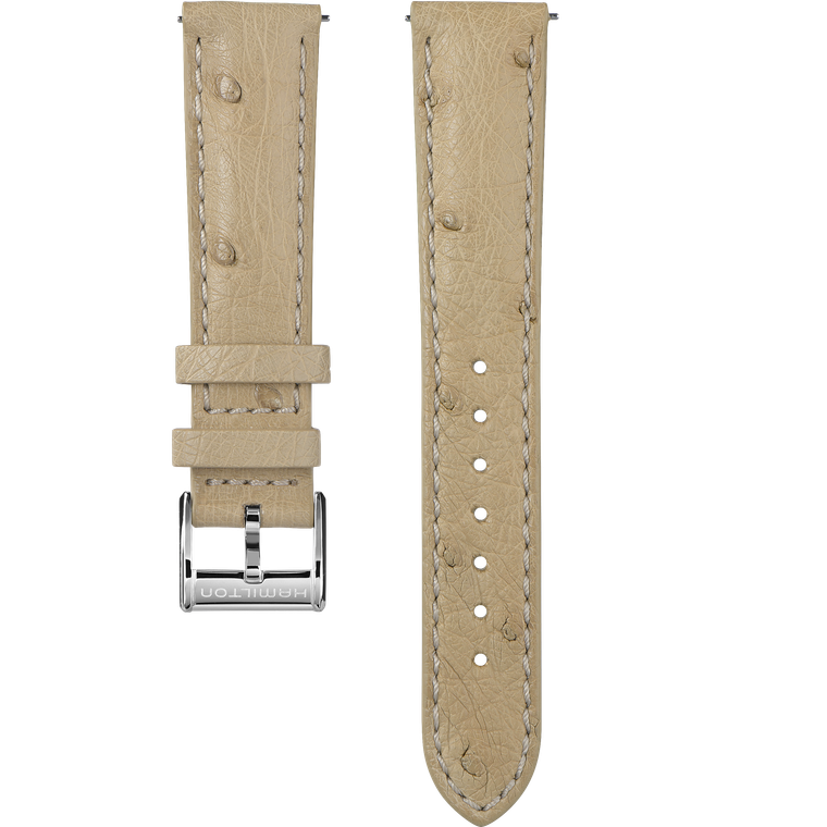 18mm Beige Leather Strap for Hamilton Jazzmaster H6003221101