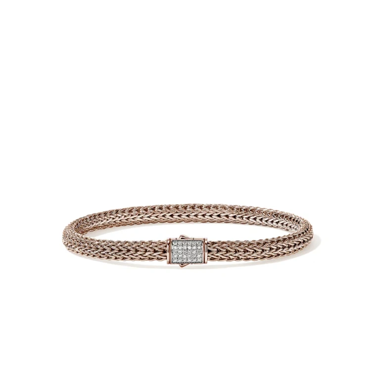 John Hardy Icon Bracelet, Rose Gold, Diamonds, 5MM [BUGGX9900962RDI]