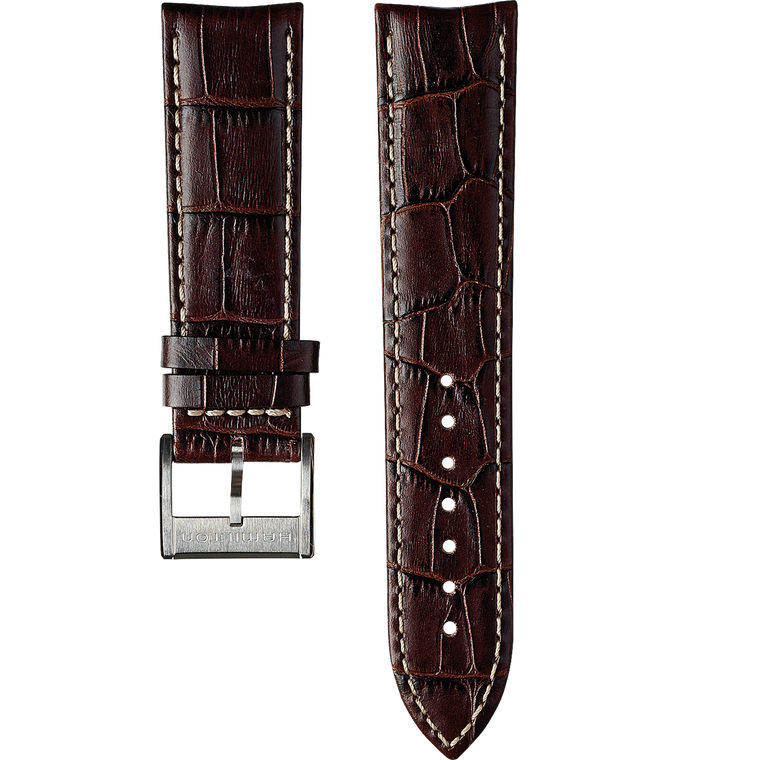 Hamilton H6003851011 22mm brown calf leather strap for Jazzmaster watches