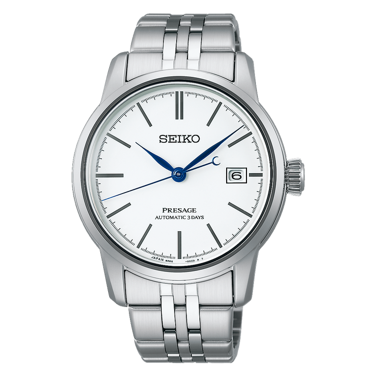 Seiko Presage SPB403 white enamel dial automatic watch

