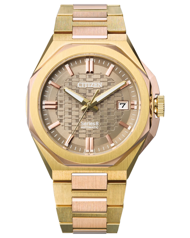 Citizen Series 8 39 mm Brown Dial Two-Tone Bracelet [NB6085-57W]
