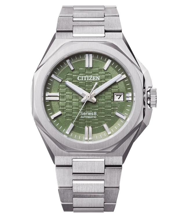 Citizen Series 8 39 mm Green Dial Silver Bracelet [NB6080-51W]