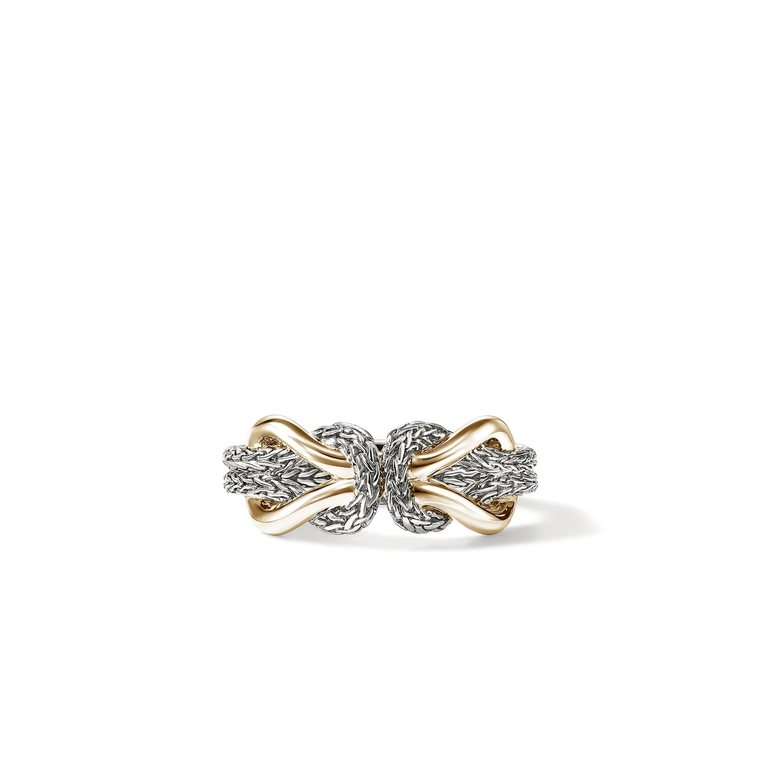 John Hardy Infinite Love Knot Ring 14K Yellow Gold & Sterling Silver 8.1 mm [RZZ97351]