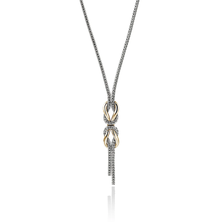 John Hardy Infinite Love Knot Necklace 14K Yellow Gold & Sterling Silver 16–18 in. [NZZ97326]