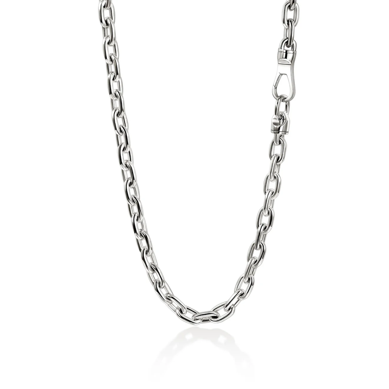 John Hardy Oval Link Necklace in Sterling Silver, 8mm, 20, 22 or 24 in [NM97332]