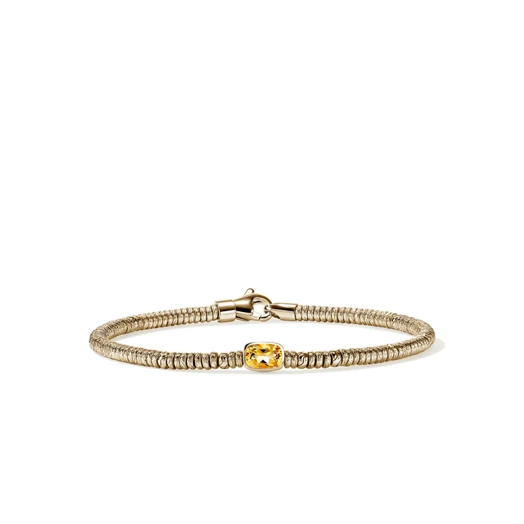 John Hardy Heishi Gem Orange Citrine Bracelet in 14K Yellow Gold, 2.5mm [BUGGS290151CI]