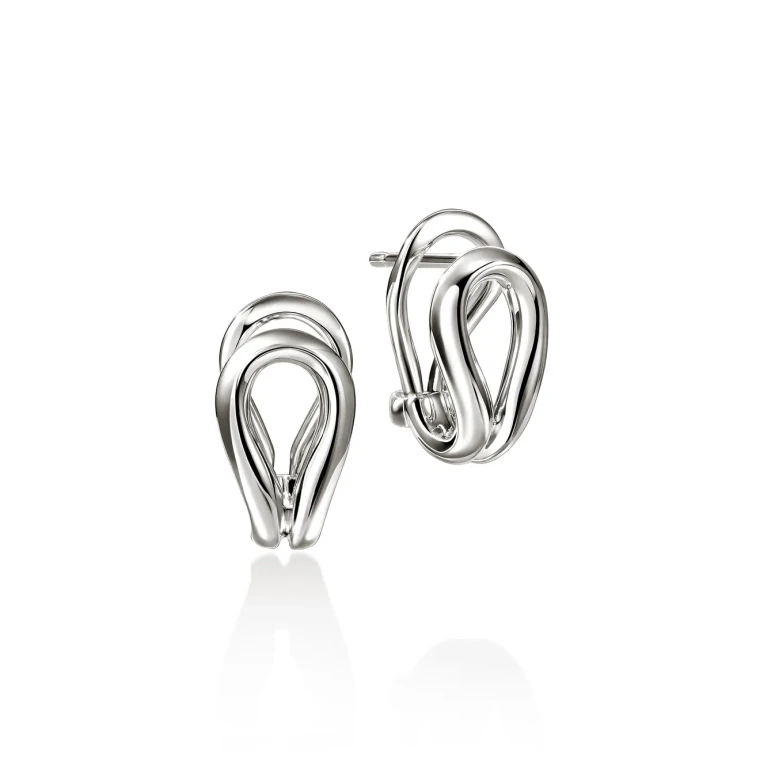 John Hardy Surf Earrings Sterling Silver 13.9 mm [EB89539]