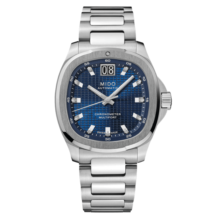 Mido Multifort TV Big Date Chronometer Automatic 40 mm Blue Waffle Dial Steel Bracelet [M049.567.11.041.00]
