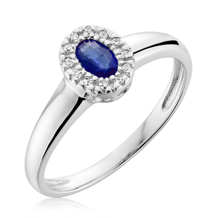 BLUE SAPPHIRE & DIAMOND RING #02-041001BS