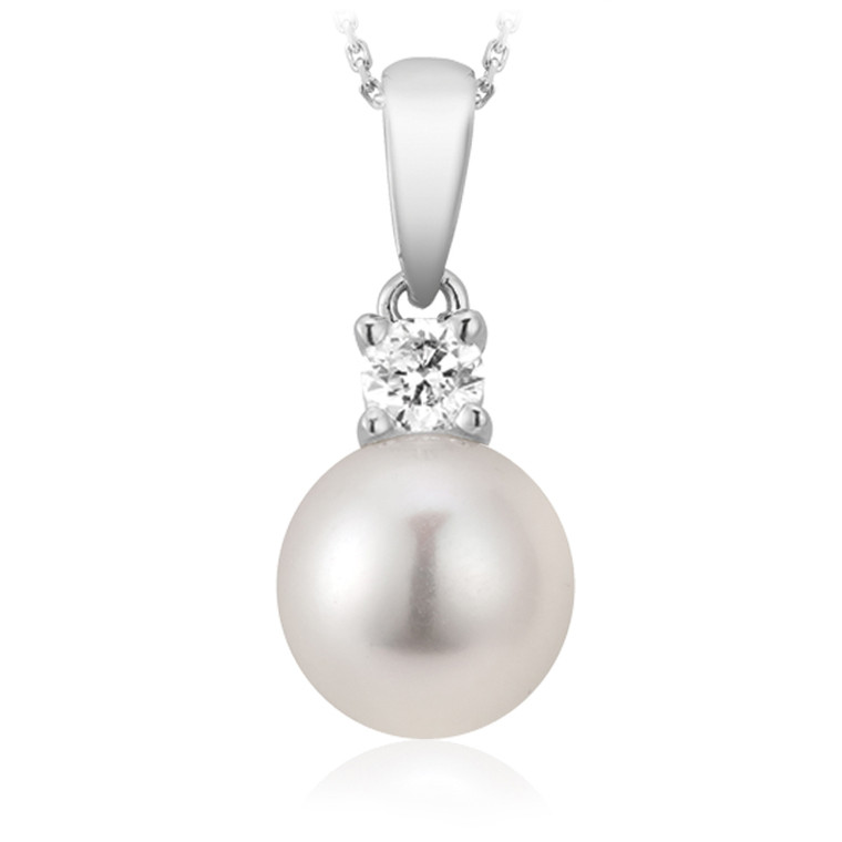 PEARL & DIAMOND PENDANT  #09-040812WP