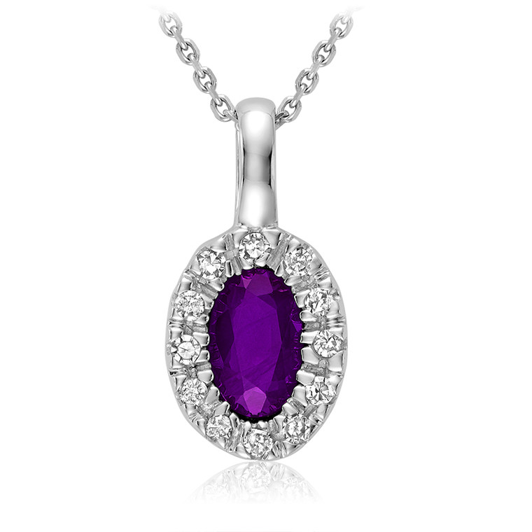 AMETHYST & DIAMOND PENDANT  #09-041001AM