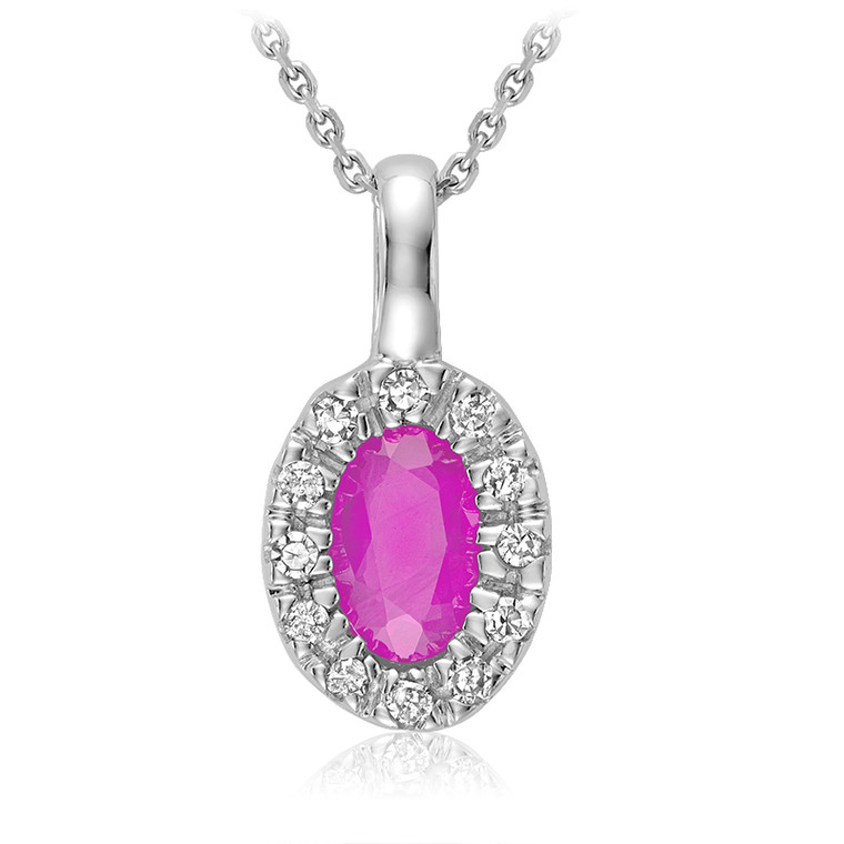 SYNTHETIC PINK QUARTZ & DIAMOND PENDANT  #09-041001PQ