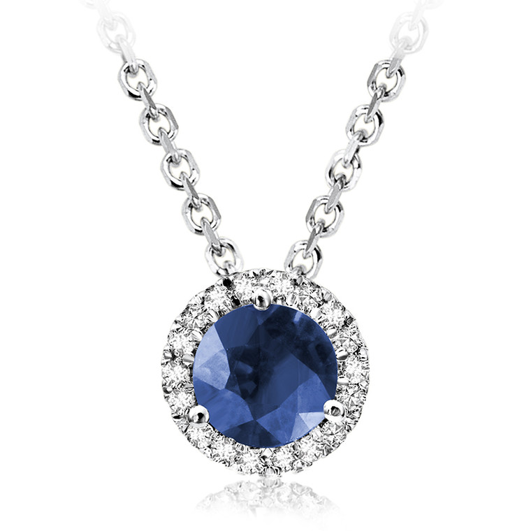 BLUE SAPPHIRE & DIAMOND PENDANT  #09-04MC1BS