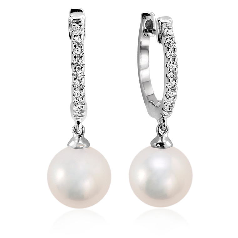 PEARL & DIAMOND EARRING  #13-040825WP