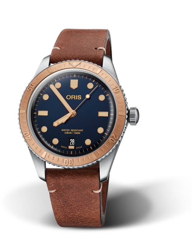 ORIS DIVERS SIXTY FIVE - BLUE DIAL, LEATHER STRAP