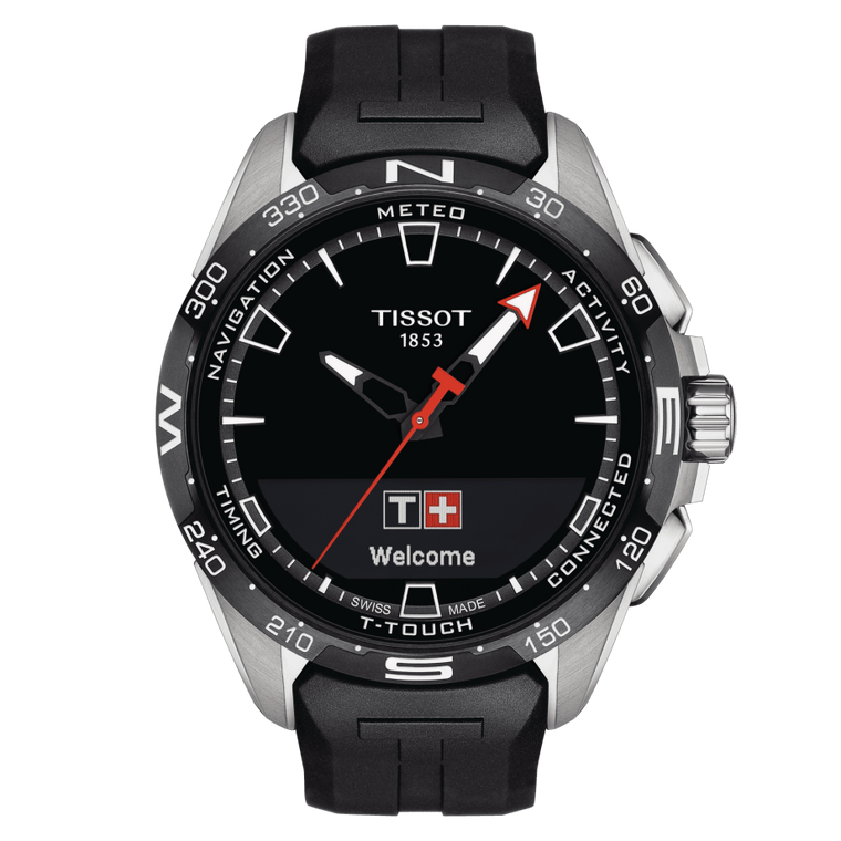 TISSOT T-TOUCH SOLAR CONNECT, BLACK CAOUTHCOUC STRAP