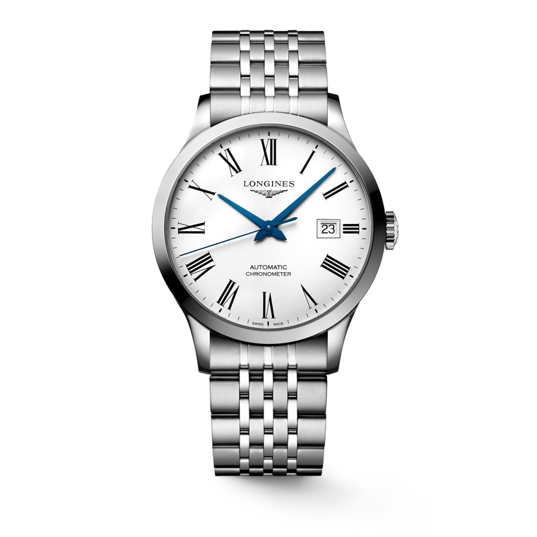 Longines Record Automatic White Matt Dial Stainless Steel Bracelet 40 mm [L2.821.4.11.6]