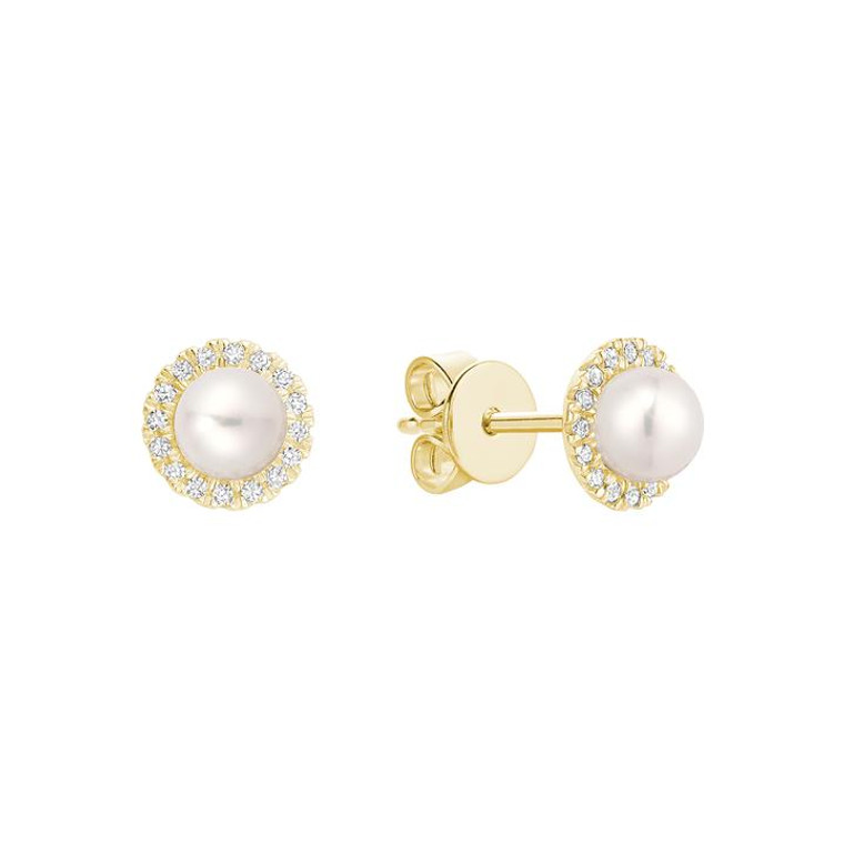 Diamond pearl earring