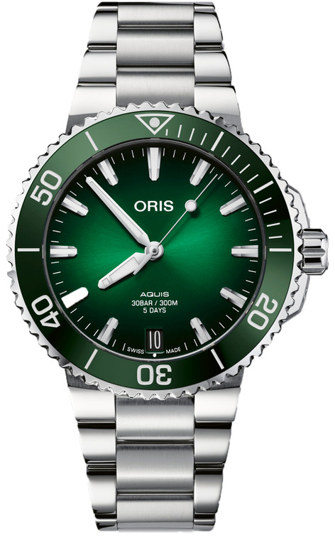 ORIS AQUIS DATE CALIBRE 400, 41.5mm  | GREEN DIAL | METAL BRACELET