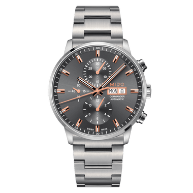 Mido Commander Chronograph 42 mm Anthracite Dial Stainless Steel