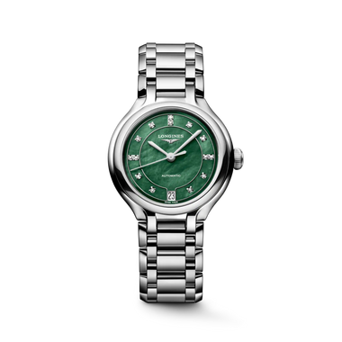 Longines PrimaLuna Automatic Green Mother-of-Pearl Dial with