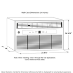 GE 10K Built-In Cool-Only Room Air Conditioner - Dimensions View