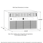 GE 12K Built-In Cool-Only Room Air Conditioner - Dimensions View