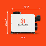 Santa Fe Ultra V100 Dehumidifier - Vertical Duct Dimensions