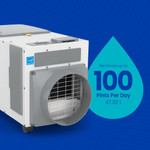 Aprilaire E100C Pro 100 Pint Whole House Dehumidifier with Casters - Spec View