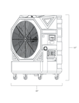 KoolBreeze by KwiKool 50" Portable Evaporating Cooling Fan, 10,950 CFM, KB130X1 - Dimensions View