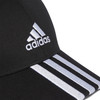 3-Stripes Cotton Twill Baseball Cap Black