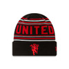 MANCHESTER UNITED STRIPE CUFF BEANIE BLACK/RED