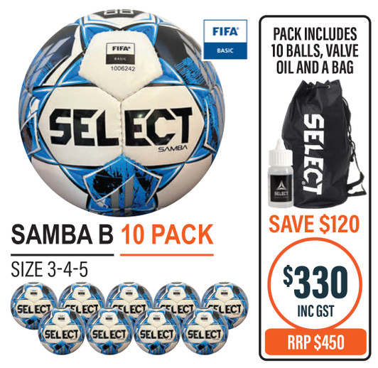 SAMBA WHT/BLUE (TEN) BALL PACK