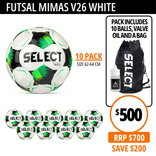 FUTSAL MIMAS V26 WHITE 10-PACK FUTSAL MIMAS V26 WHITE 10-PACK